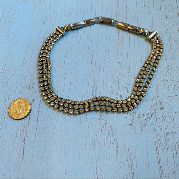 VTG 3 Strand Rhinestone Choker - Picture 1 of 2